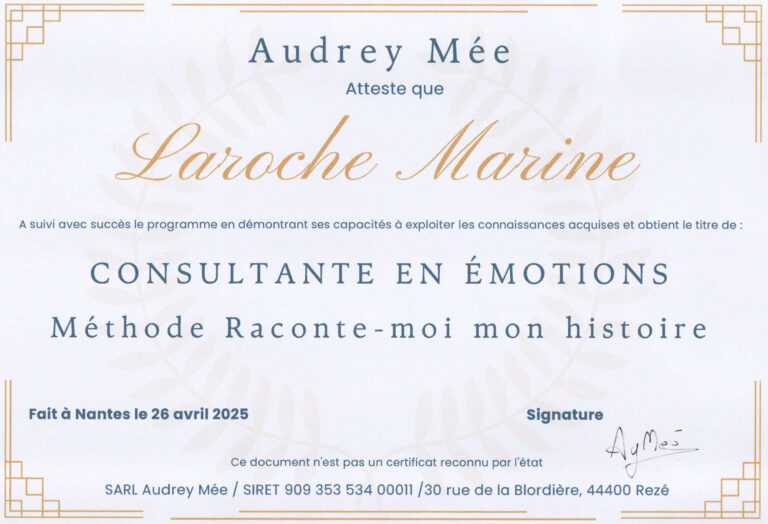Raconte-moi mon histoire Marine Laroche Magnétisme Reiki Lesneven